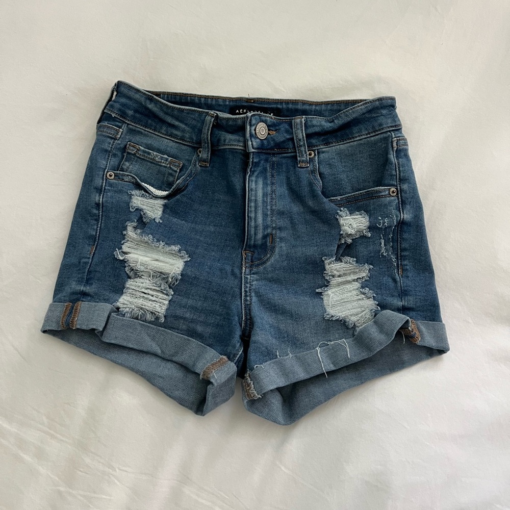 Aeropostale Sz 6 high rise midi jean shorts